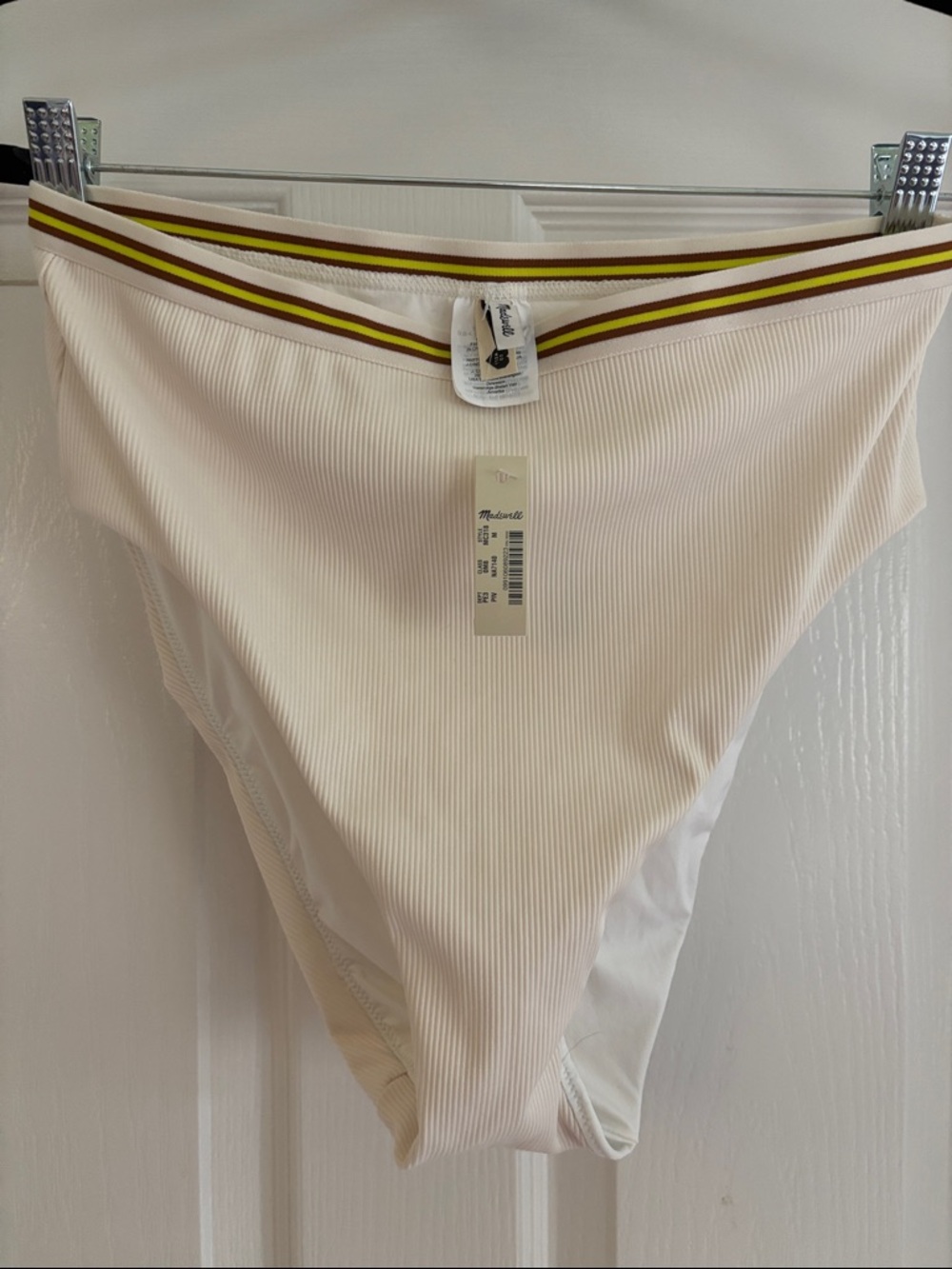 Madewell Cream Ribbed Bikini Bottom NWT